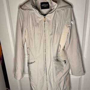 GUESS Women's Beige Hooded Ski Jacket